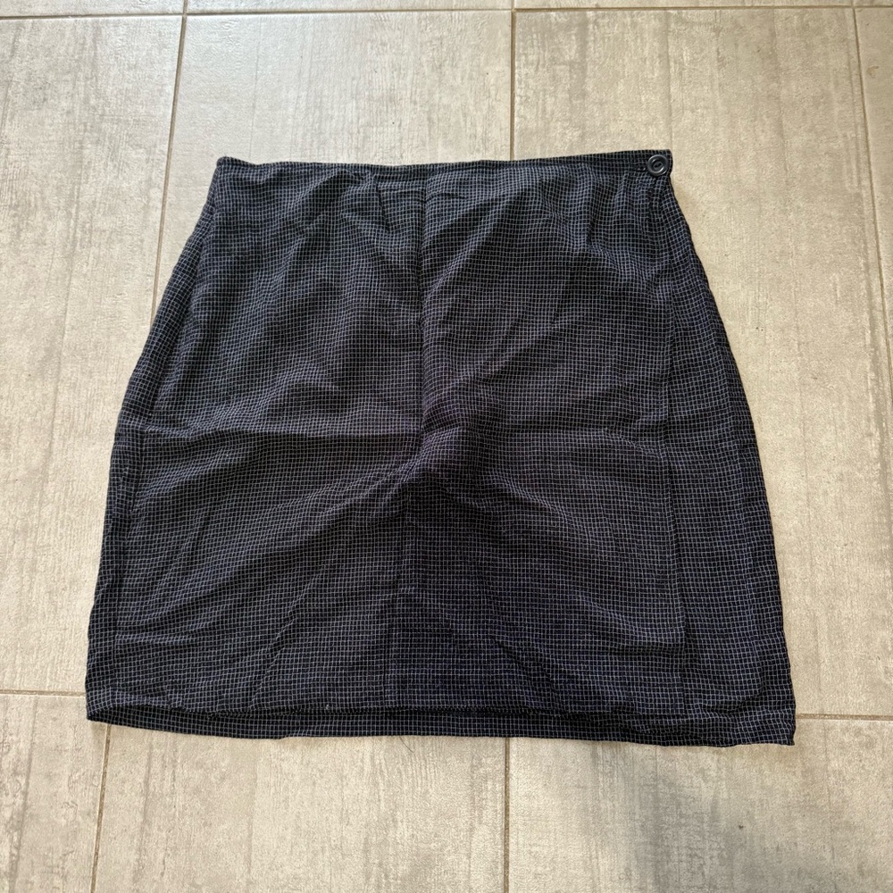 Vintage Black Gingham Wrap Skirt